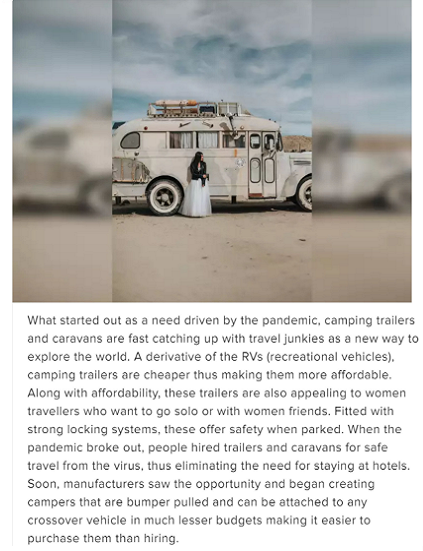Wanderlust drives women to own camping trailers and caravans